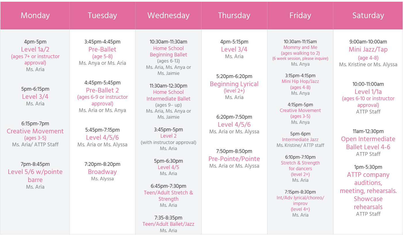 Fall 2018 Fall Schedule 2018